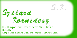 szilard kornidesz business card